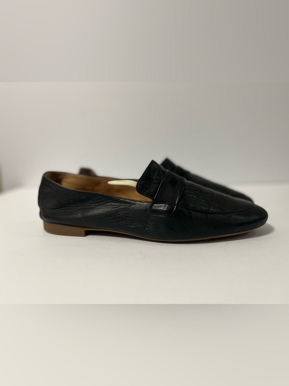 $495 PAUL GREEN Adelle Buttery Soft Black Leather Flat Slop Loafers UK 8 US 10.5